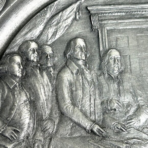 Bicentennial Commemorative Pewter Plate 1776-1976 "We Are One" Serial No. 000271 - Picture 7 of 10